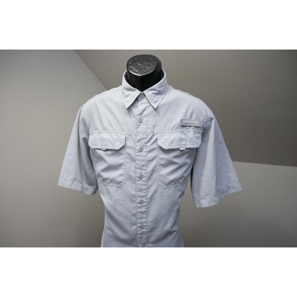 Habit Vented Fishing Shirt Gray Short Sleeve Camp Outdoors Mens Size Medium - Picture 2 of 10